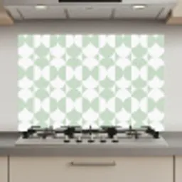 Wit - Groen - Cirkels keuken achterwand spatscherm klein 900 -3d_website