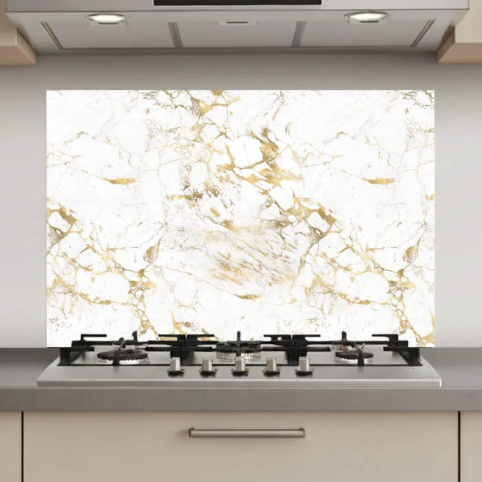 Wit - Marmer - Luxe - Goud keuken achterwand spatscherm klein 900 -3d_website