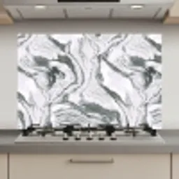 Wit - Marmer - Golvend - Grafiet keuken achterwand spatscherm klein 900 -3d_website