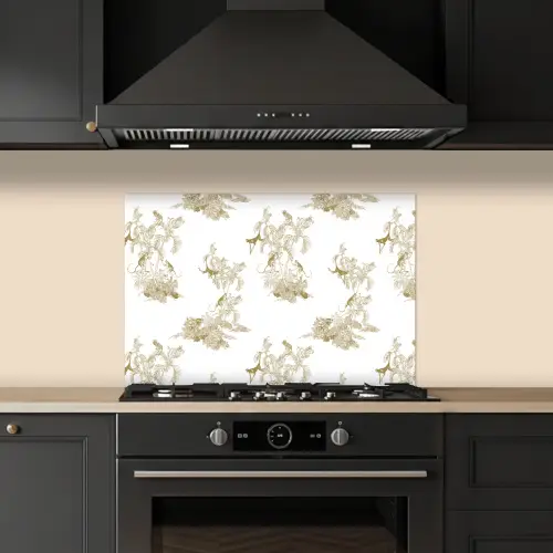 Wit - Apen - Beige keuken achterwand spatscherm klein 900 -sfeer1