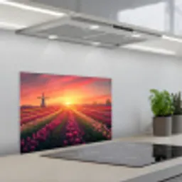 Windmolen - Zonsondergang - Landschap keuken achterwand spatscherm klein -3d_schuin