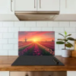 Windmolen - Zonsondergang - Landschap keuken achterwand spatscherm klein -sfeer2