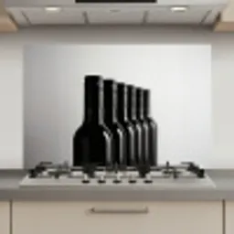 Wijnflessen - Zwart - Minimalistisch keuken achterwand spatscherm klein -3d_website