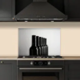 Wijnflessen - Zwart - Minimalistisch keuken achterwand spatscherm klein -sfeer1