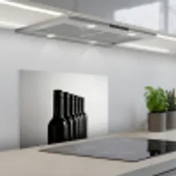 Wijnflessen - Zwart - Minimalistisch keuken achterwand spatscherm klein -3d_schuin