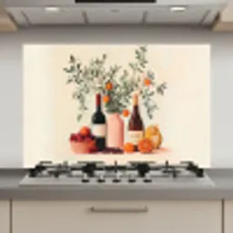 Wijnflessen - Takken - Sinaasappels keuken achterwand spatscherm klein -3d_website