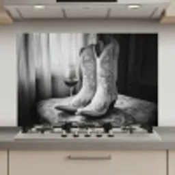 Wijn - Cowboylaarzen - Raamlicht - Wit keuken achterwand spatscherm klein -3d_website