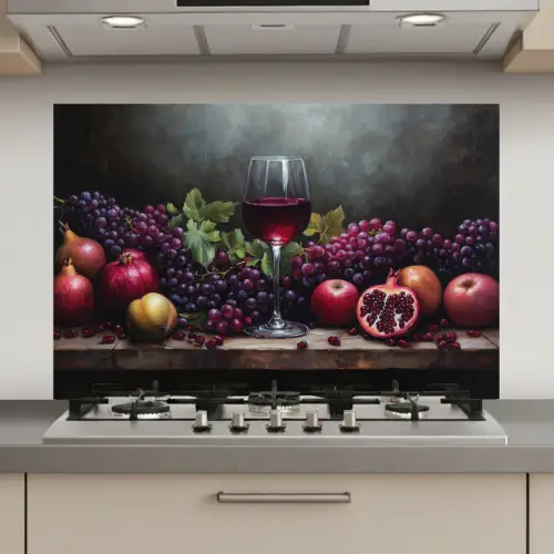 Wijn - Fruit - Stilleven keuken achterwand spatscherm klein -3d_website