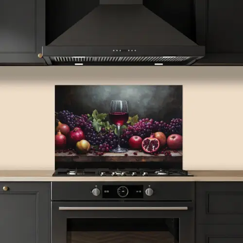 Wijn - Fruit - Stilleven keuken achterwand spatscherm klein -sfeer1