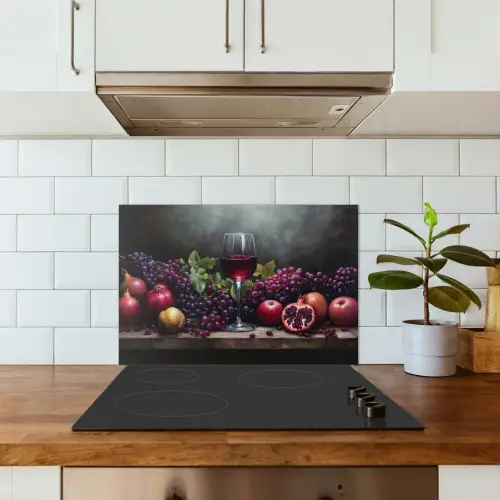 Wijn - Fruit - Stilleven keuken achterwand spatscherm klein -sfeer2