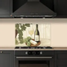 Wijn - Druiven - Kaas - Bladeren keuken achterwand spatscherm klein -sfeer1