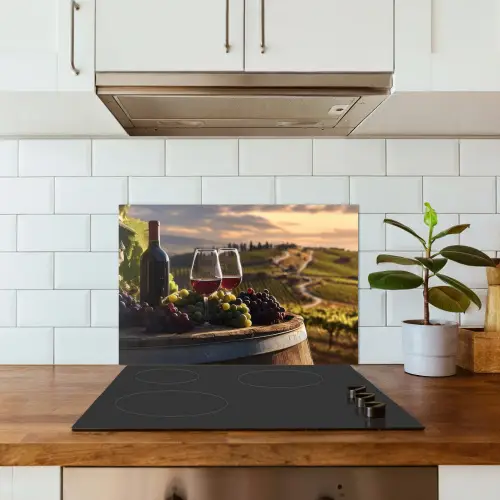 Wijn - Druiven - Heuvels - Landschap keuken achterwand spatscherm klein -sfeer2