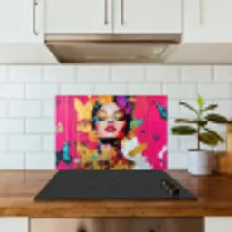 Vrouw - Abstract - Kleurrijk keuken achterwand spatscherm klein -sfeer2