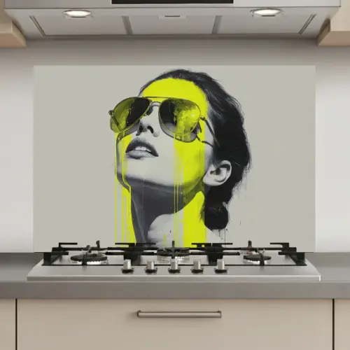 Vrouw - Bril - Verf keuken achterwand spatscherm klein -3d_website