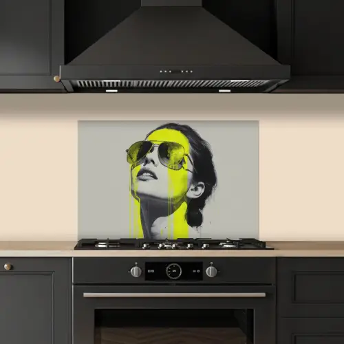 Vrouw - Bril - Verf keuken achterwand spatscherm klein -sfeer1