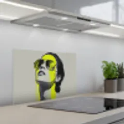 Vrouw - Bril - Verf keuken achterwand spatscherm klein -3d_schuin