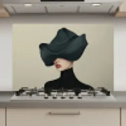 Vrouw - Groen - Hoed keuken achterwand spatscherm klein -3d_website
