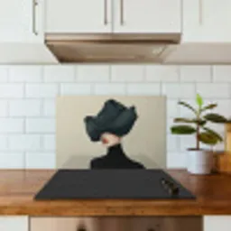 Vrouw - Groen - Hoed keuken achterwand spatscherm klein -sfeer2