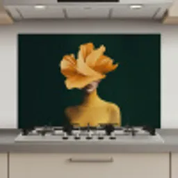 Vrouw - Hoed - Geel keuken achterwand spatscherm klein -3d_website