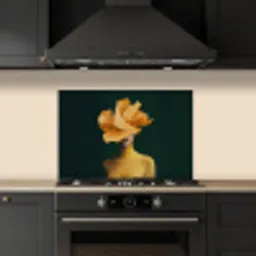 Vrouw - Hoed - Geel keuken achterwand spatscherm klein -sfeer1