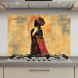Vrouw - Silhouet - Patronen - Sierlijk keuken achterwand spatscherm klein -3d_website