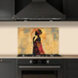 Vrouw - Silhouet - Patronen - Sierlijk keuken achterwand spatscherm klein -sfeer1