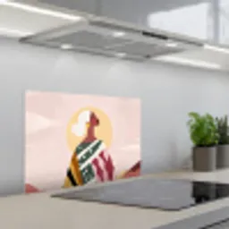 Vrouw - Zon - Kleurrijk keuken achterwand spatscherm klein -3d_schuin