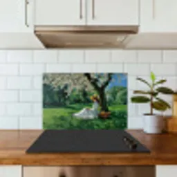 Vrouw - Boom - Boek - Mandje keuken achterwand spatscherm klein -sfeer2