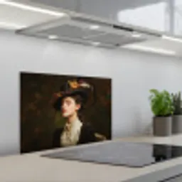 Vrouw - Victoriaans - Portret keuken achterwand spatscherm klein -3d_schuin