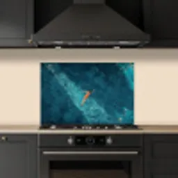 Vrouw - Water - Bikini - Oranje keuken achterwand spatscherm klein -sfeer1