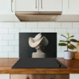 Vrouw - Golvende - Hoed keuken achterwand spatscherm klein -sfeer2
