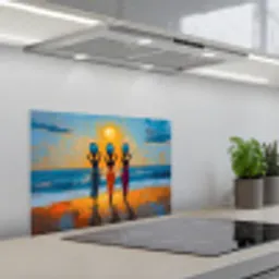 Vrouwen - Strand - Zondsondergang keuken achterwand spatscherm klein -3d_schuin