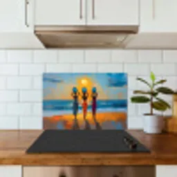 Vrouwen - Strand - Zondsondergang keuken achterwand spatscherm klein -sfeer2
