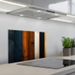 Hout - Planken - Donker - Warm keuken achterwand spatscherm klein -3d_schuin