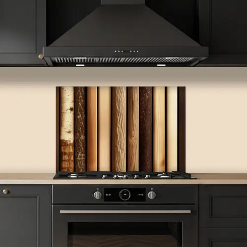 Hout - Planken - Natuurlijk keuken achterwand spatscherm klein -sfeer1
