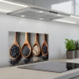 Houten - Lepels - Rijst - Zaden keuken achterwand spatscherm klein -3d_schuin