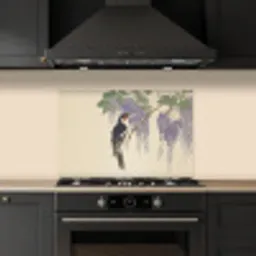 Specht - Bloemen - Paars keuken achterwand spatscherm klein -sfeer1