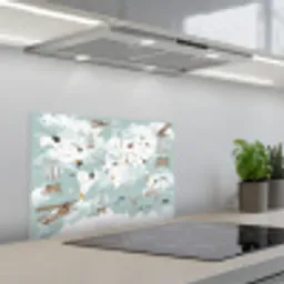 Wereldkaart - Kind - Vliegtuig keuken achterwand spatscherm klein -3d_schuin