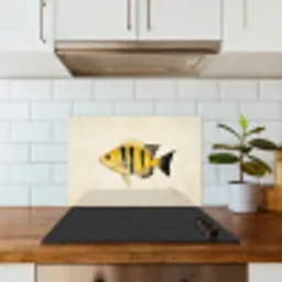 Geel - Vis - Strepen - Tropisch keuken achterwand spatscherm klein -sfeer2