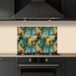 Geel - Bloemen - Groen - Bladeren keuken achterwand spatscherm klein 900 -sfeer1