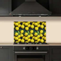 Gele - Citroenen - Druppels - Fruit keuken achterwand spatscherm klein 900 -sfeer1