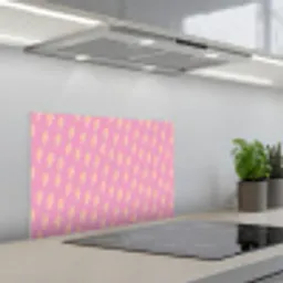 Geel - Bliksem - Roze keuken achterwand spatscherm klein 900 -3d_schuin