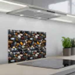 Geel - Kiezels - Glad keuken achterwand spatscherm klein 900 -3d_schuin