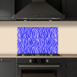 Zebra - Blauw - Paars - Pastel keuken achterwand spatscherm klein 900 -sfeer1