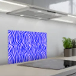 Zebra - Blauw - Paars - Pastel keuken achterwand spatscherm klein 900 -3d_schuin