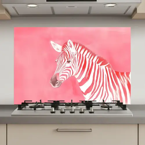 Zebra - Pink - Verf keuken achterwand spatscherm klein -3d_website