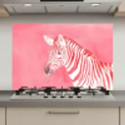 Zebra - Pink - Verf keuken achterwand spatscherm klein -3d_website