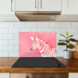 Zebra - Pink - Verf keuken achterwand spatscherm klein -sfeer2