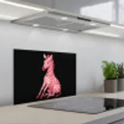 Zebra - Roze - Gestreept keuken achterwand spatscherm klein -3d_schuin