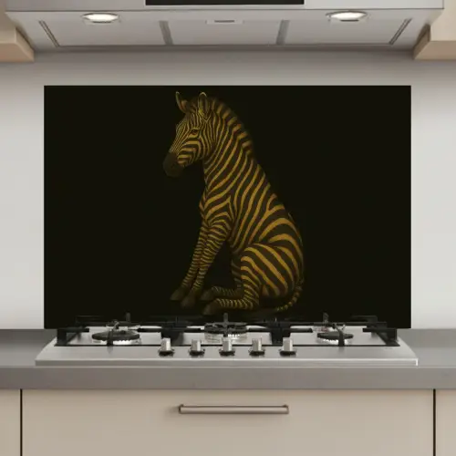 Zebra - Strepen - Goud keuken achterwand spatscherm klein -3d_website